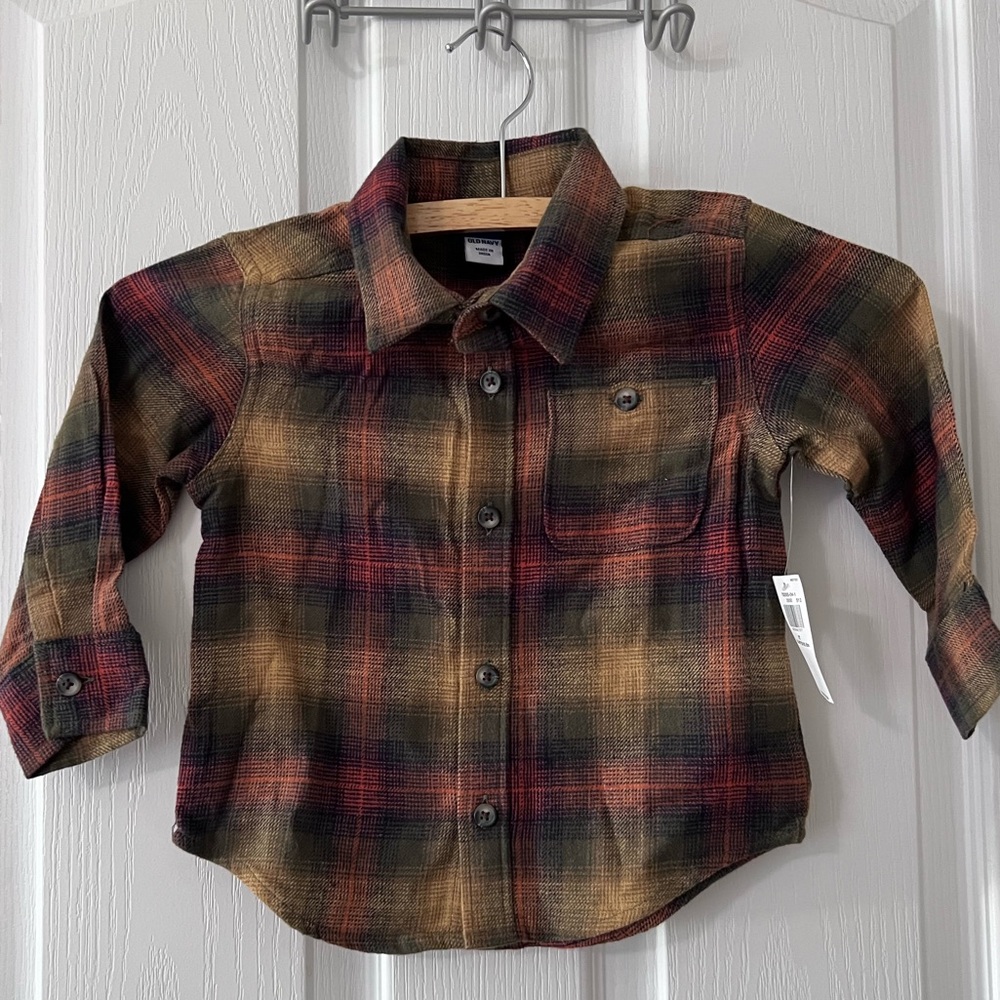 NWT old Navy flannel Plaid toddler  Shirt - Multicolor size 2T